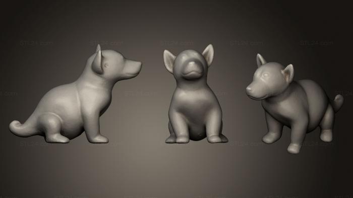 Статуэтки животных (Собака Колима около, STKJ_0510) 3D модель для ЧПУ станка